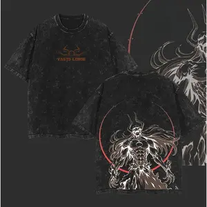 Vasto Lorde Ichigo Kurosaki - Bleach Anime Double Printed Vintage Washed Unisex Oversize Anime Manga Washed Heavyweight Cotton T-shirt, gifts For Anime Fan, Anime Lover