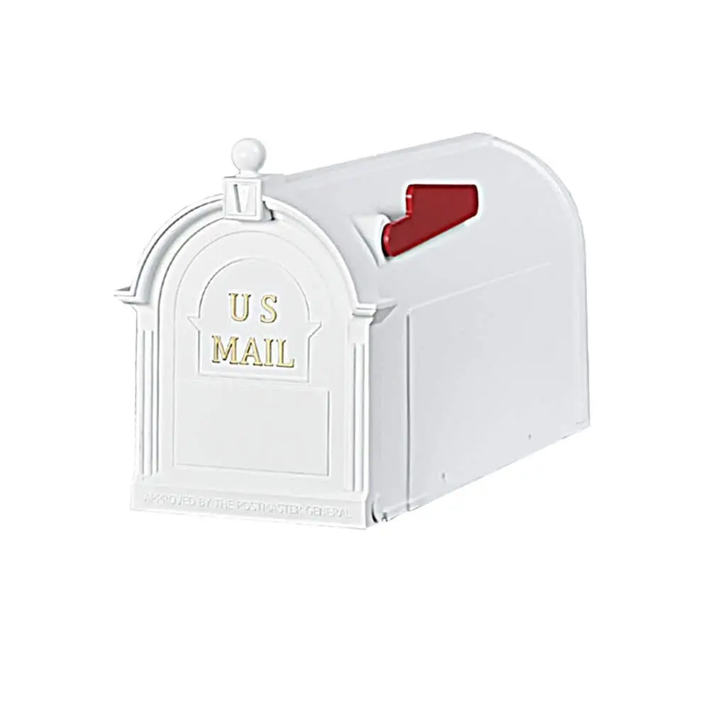 Ambrose White Post Mount Mailbox Ambrose White Post Mount Mailbox
