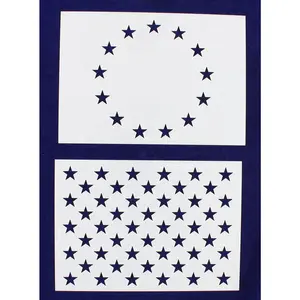 13 & 50 Star Field Stencils-2 Piece Set 14 Mil-G-Spec -9.88 Inches Long - Painting /Crafts/ Templates