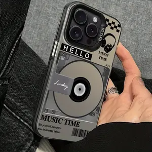 A Music Player Pattern Shockproof Anti-drop Electroplated Phone Case, Suitable for iPhone 17 Air/16 Plus/15 Pro Max/14 Pro/13/12/11/XS Max/X Phone Case, Ideal Gift for Family, Friends, Lovers, Best Holiday Gift Choice for Boyfriend, Girlfriend CY41