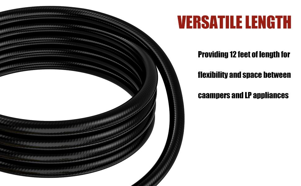 GasXpert Improved Propane Quick Connect Hose for RV to Grill, 12FT RV Propane Hose with Blackstone Propane Elbow Adapter, Fit for Blackstone 22 Inch Griddle & 17" Grill