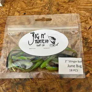 2” stinger tail shad June bug