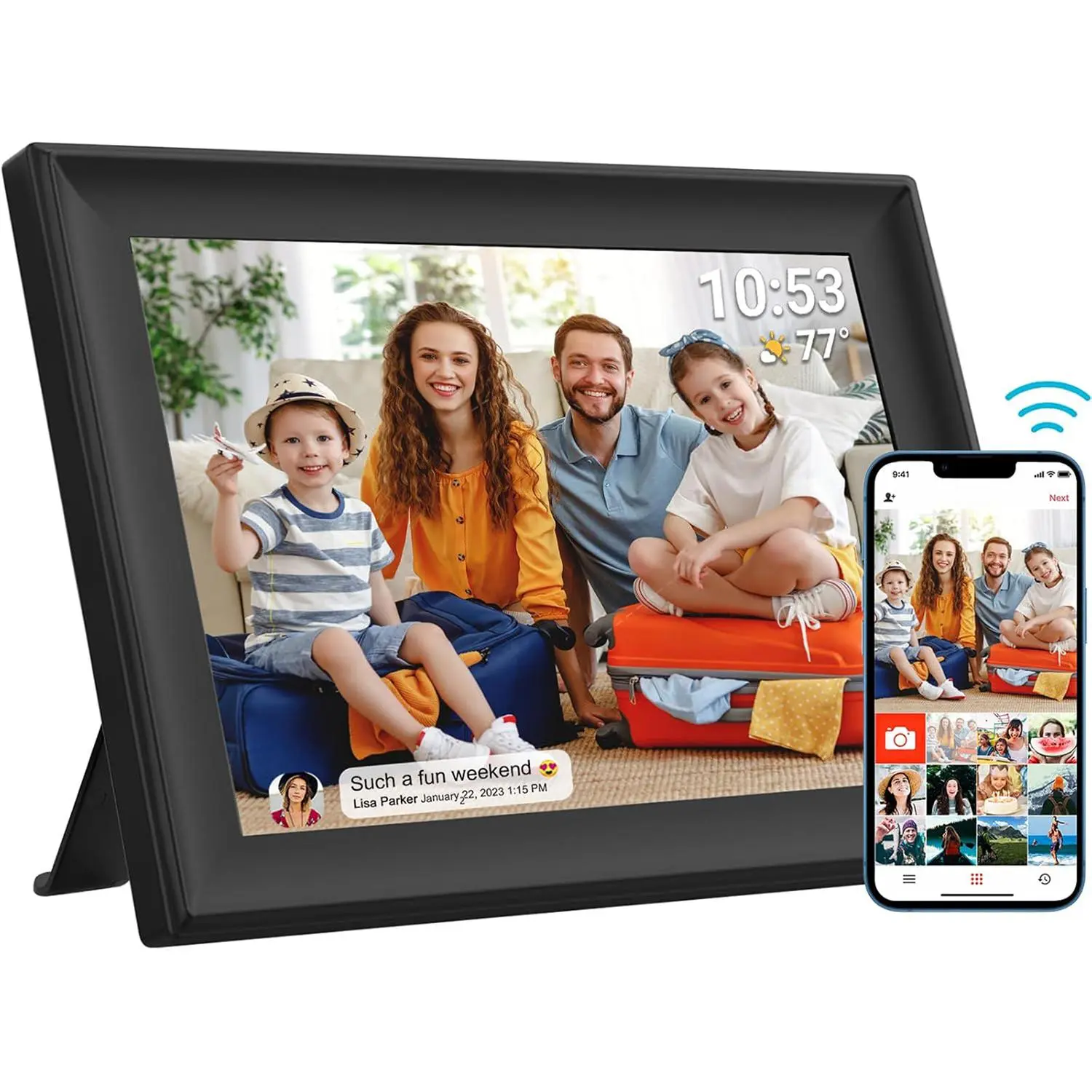 Digital Photo Frame Decor, 10.1-Inch WiFi Digital Picture Frame with ...