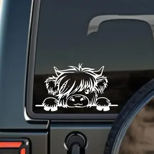 Highland Cow Vinyl Decal, Cow Car Decal for Trucks Sticker Bumper Sticker Window Decal Laptop Sticker Cute Cow Stickers Tumbler C