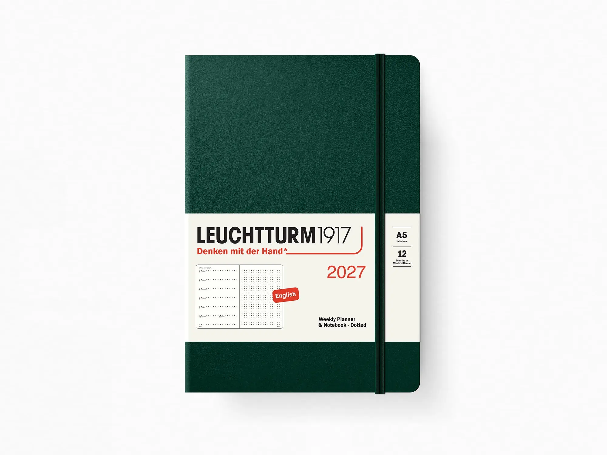 2027 Leuchtturm 1917 Weekly Planner & Notebook - FOREST GREEN Dotted