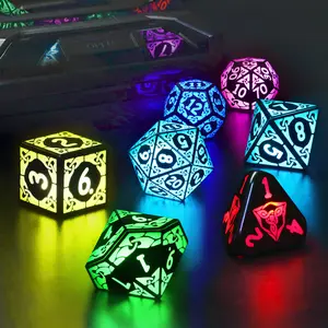 FONVGOGO Dreamy Dice Set for Gamer Rechargeable RGB Light-up DND Gift with Stylish Box & Long Battery Life Must-have Multi-Sized Dice for RPG Accessories - Outdoorfun