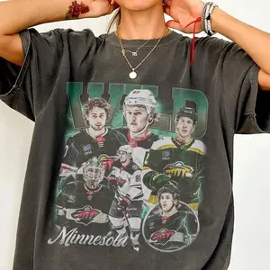 Comfort Colors Minnesota Ice Hockey Bootleg Shirt, Kirill Kaprizov Quinn Hughes Shirt