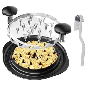 Chicken Shredder Tool with Brush Twist for Kitchen, BPA-Free Food-Safe Meat Grinder, Visible Chicken Breast Meat Shredder with Strong Anti-Slip Bottom & Ergonomic Handle Kitchen Cooking Accessories Party Supplies