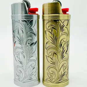 2pcs Metal lighter case fits BIC lighter standard fill size in j6