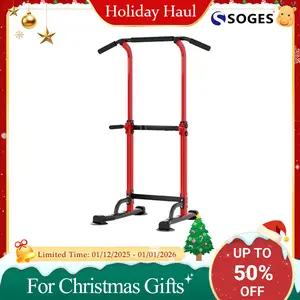 Soges Power Tower Dip Station Pull Up Bar 10 Levels Height Adjustable Multi Function Dip Bar for Home Gym Fitness Use 330lbs Capacity Ideal for Whole Body Workout Exercise Equipment Christmas Gifts