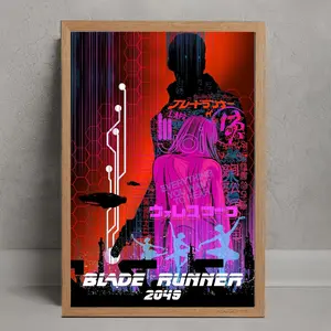[Unframed] Blade Runner 2049 Joi & Officer K Cyberpunk Movie Poster - Aesthetic Sci-Fi Wall Art Decor - Premium Matte Finish High-Resolution Print - Perfect Gift for Movie Buffs and Gamers Room Decor