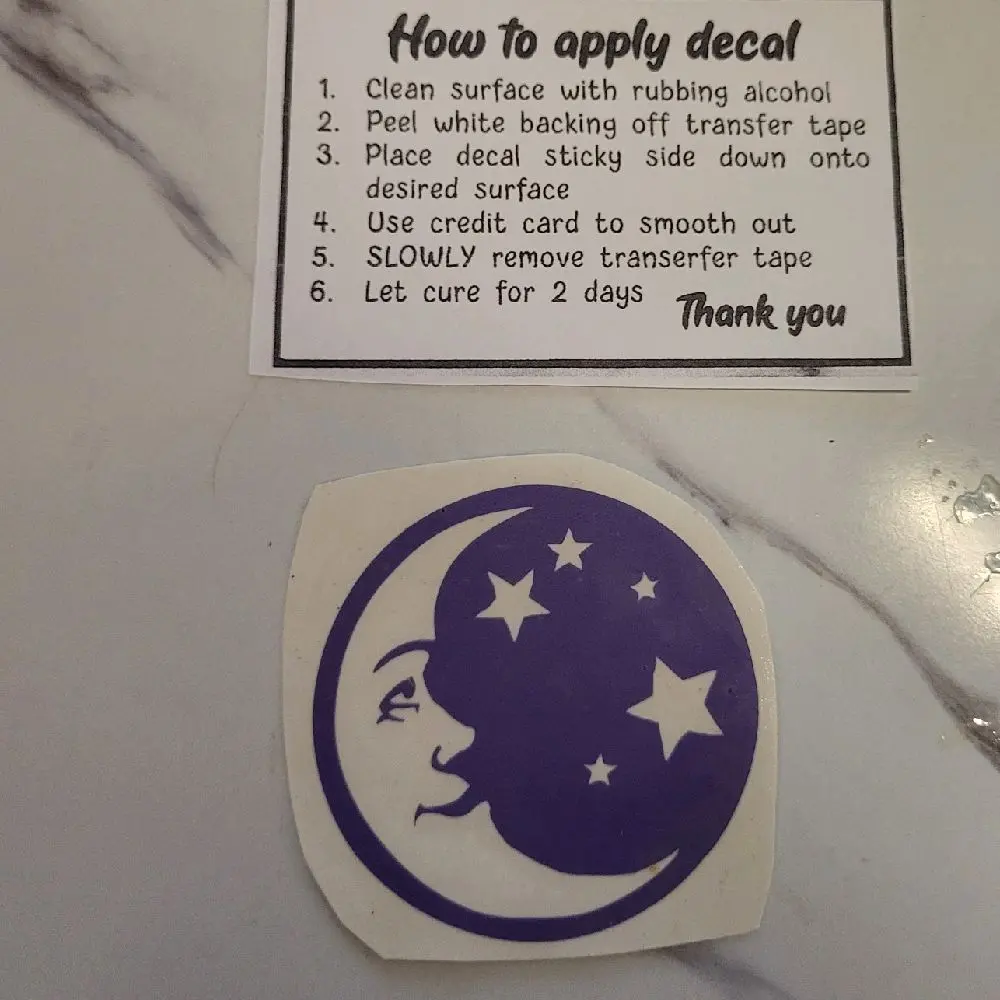 Moon and Stars Car Decal Sticker 2.5" x 2.5" Purple