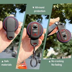 BMW accessories R56 Cooper Mini Clubman 3/4 Butttons Protection Holder Interior Accessories Keychain Silicone Cover Fob Key Case
