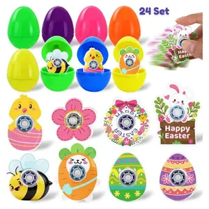 24 Set Prefilled Easter Eggs with Fidget Toys for Kids Stress Relief Sensory Toys Easter Egg Hunt Basket Stuffers Party Favors Classroom Prizes Easter Gifts