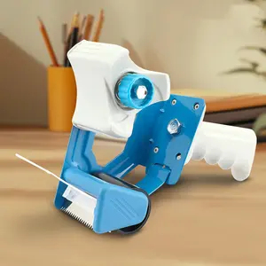 Blue and White 2-inch Durable Packing Tape Dispenser Handheld Tool with Sharp Blade for Moving Warehouses Everyday Use Easy Installation