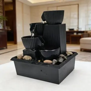 Circulating Water Fountain Decorative Ornament, Desktop Flowing Wealth Enhancer, Living Room Entrance Office Desk Accent