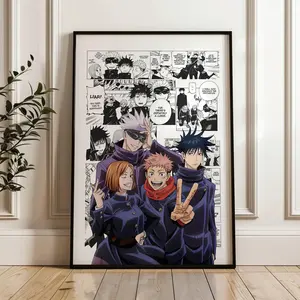 Jujutsu Kaisen Poster Curated Manga Panels Anime Wall Art Decor All Sizes - No Frame