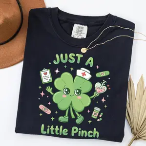 Just a Little Pinch Nurse Shirt, St Patrick’s Day Nurse T-Shirt, Lucky Nurse Shamrock Sweatshirt, Funny Nurse St Patricks Gift, Nurse Holiday Tee
