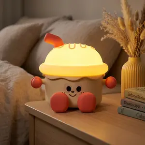 Night Light for Kids, 3-Color Ice Cream Night Light, 3 Levels Dimmable Silicone Night Lamp, Auto-Off Nursery Bedside Sleep Lamp 2 Brightness Levels, Women Girls Boys Teens Friends Christmas Anniversary Birthday Gifts#FathersDayGifts