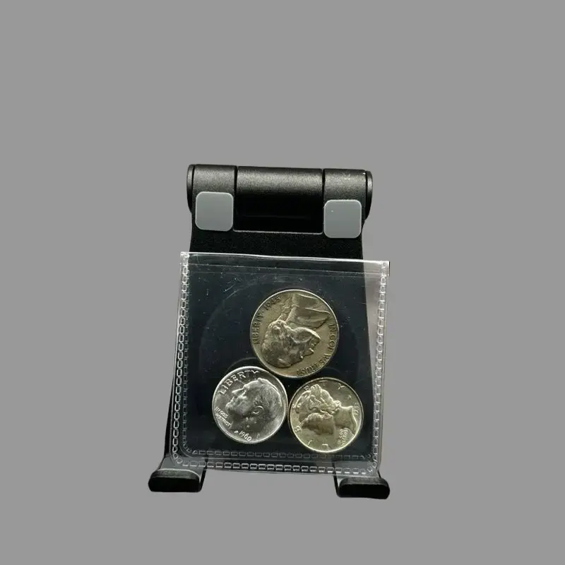 SilverVaultCo Trio Stack - Pre-1965 90% Mercury Dime, Pre-1965 90% Roosevelt Dime, 1942-1945 WWII War Nickel, Collectable Non-Circulating US Coins in Protective Coin Flips with SilverVaultCo Labels