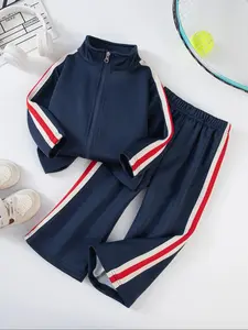 Girls' Spring & Fall Striped Set, Cute Fashionable Clothing for Ages 3-10, Girl Clothes School Track Uniforms Girls, Perfect for Outdoor Activities & School Wear
