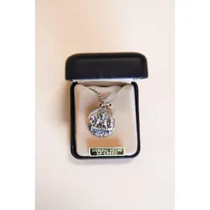 First Communion Silver-Plated Medal Charm Pendant with 20" Silver-Tone Chain