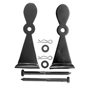 212 MAIN Small Forged Iron Georgetown Style Shutter Dogs Pair - Lag Mounted with Lag Bolts, Powder Coated, Artistic Curl, Masonry Mount Door Hardware for Sailing Water Sports