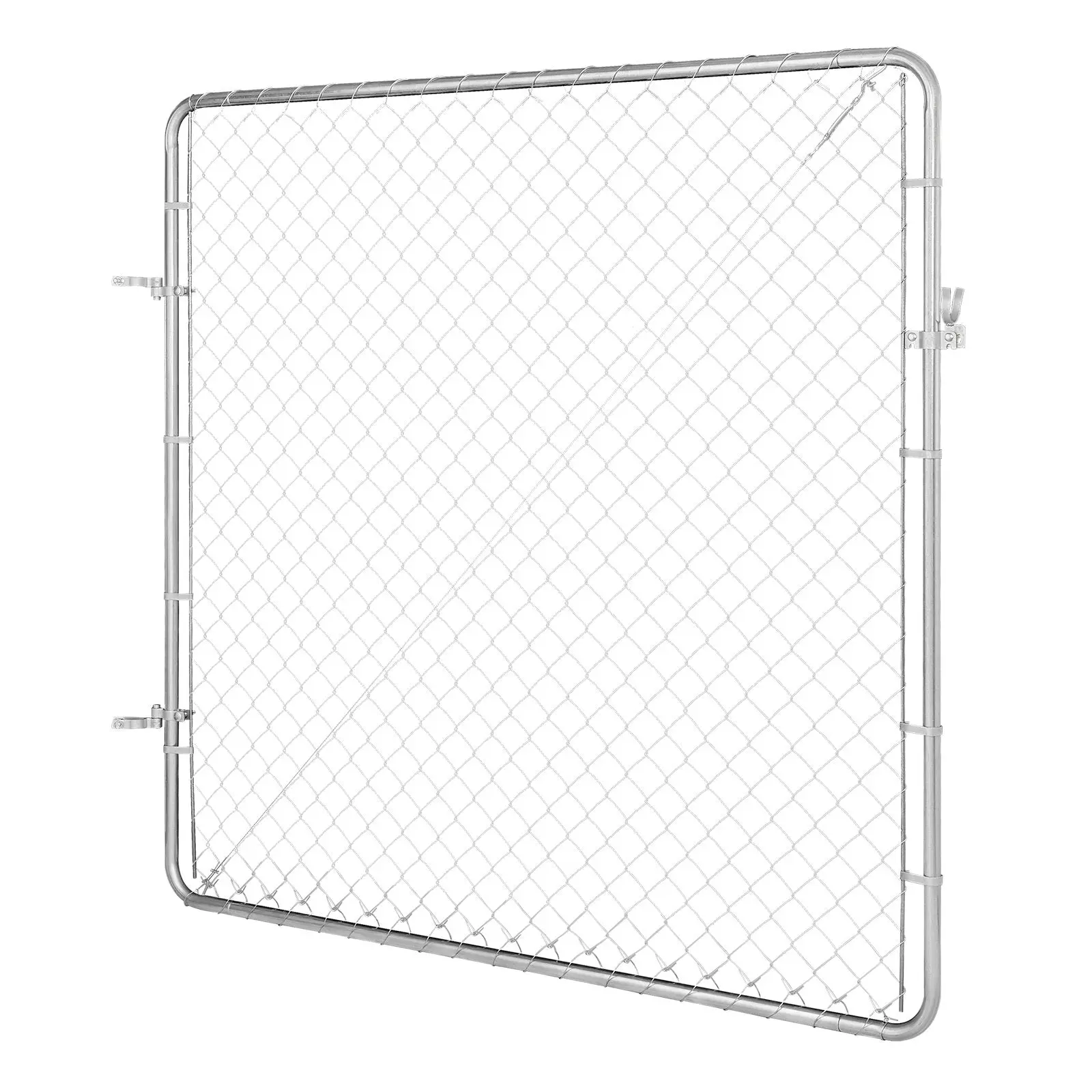 Chain Link Fence Gate, 70 X 72 In, Adjustable Chain Link Fence Panel, Fit 3 Ft (W) X 4 Ft (H) Garden Fence Gate Opening, Rust-Resistant Galvanized Fencing Gate For Farm Posts Not Included