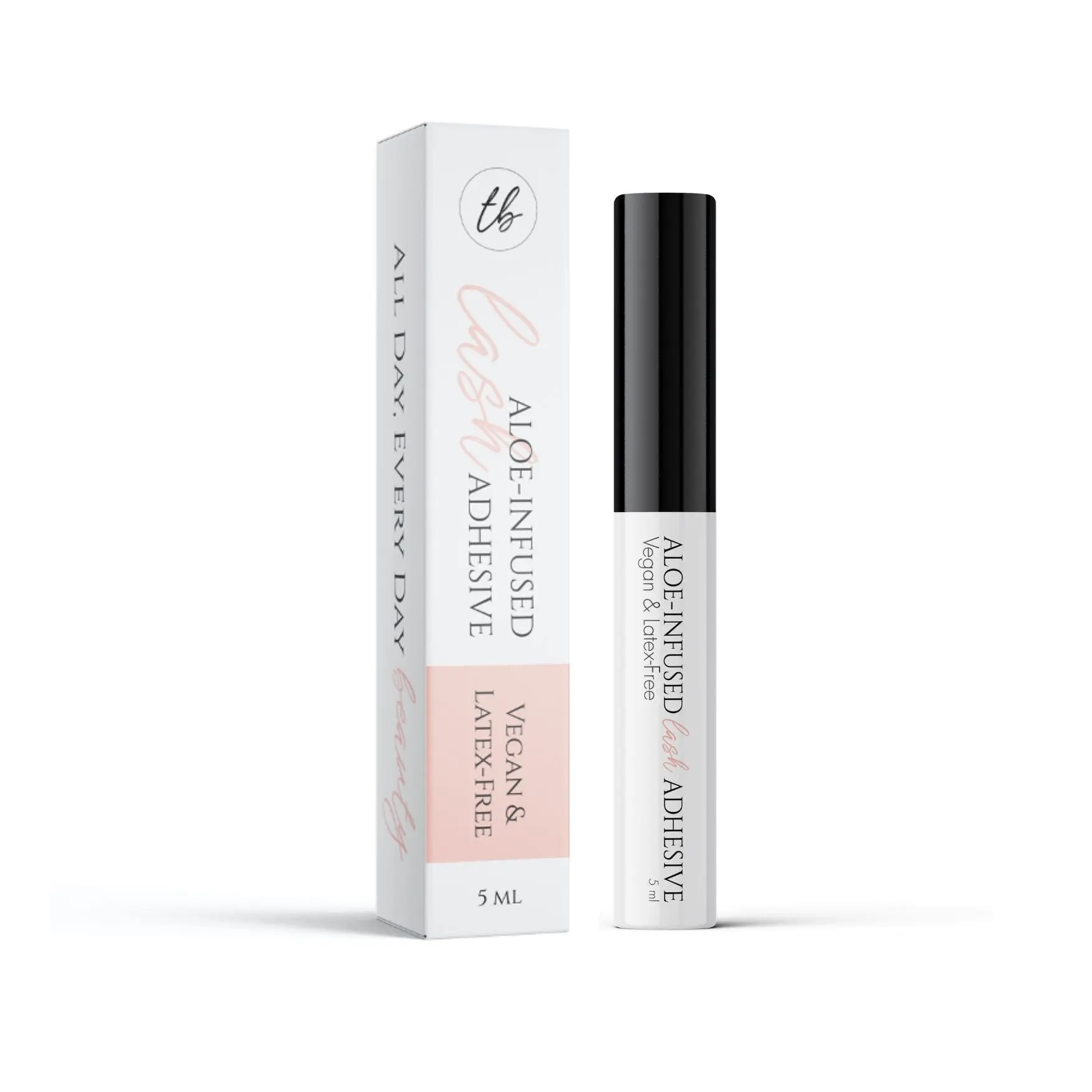 Gentle Lash Adhesive - 24 Hour Hold - False Lash Eyelash Glue - Soothing Aloe Lash Adhesive - Dries Clear - Water Resistant - Cluster Strip Extension - 0-909-Aloe