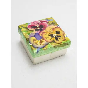 Garden Pansy Capiz Shell Box