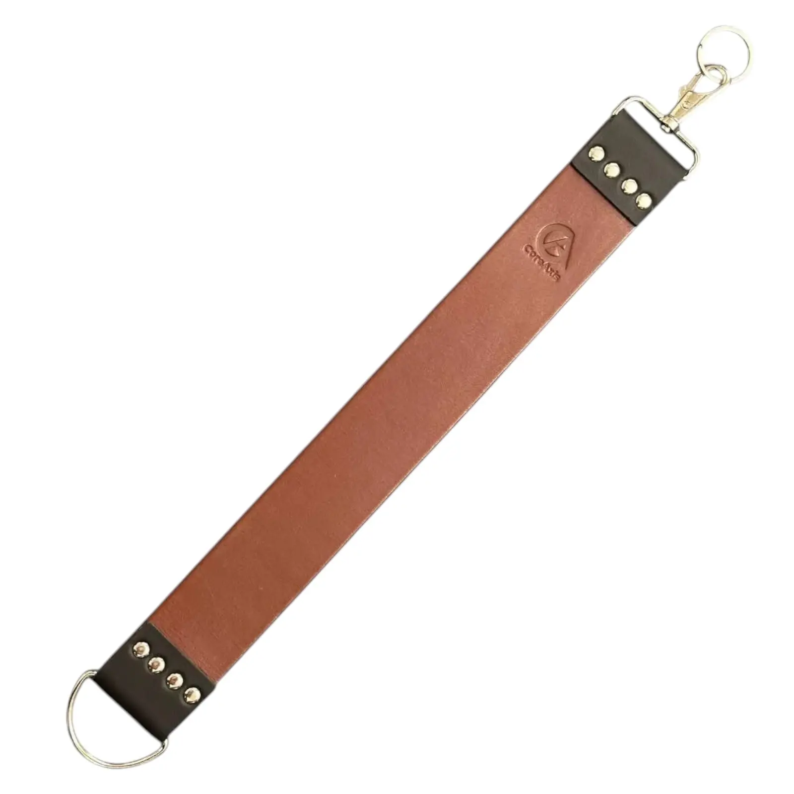 Men's Genuine Leather Barber Grooming Straight Razor Sharpening Strop - 13"x2" Dual-Sided Smooth Canvas & Leather Tool, Hanging D-Ring Clip, Sharpens Blades, Ideal Gift for Him
