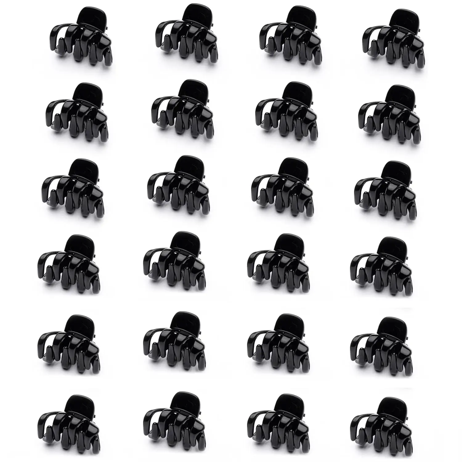 24 count Small Mini Octopus Plastic Hair Claw Clips for Thin Hair - No-Slip Styling Accessories for Women and  (Black, Hair Styling)