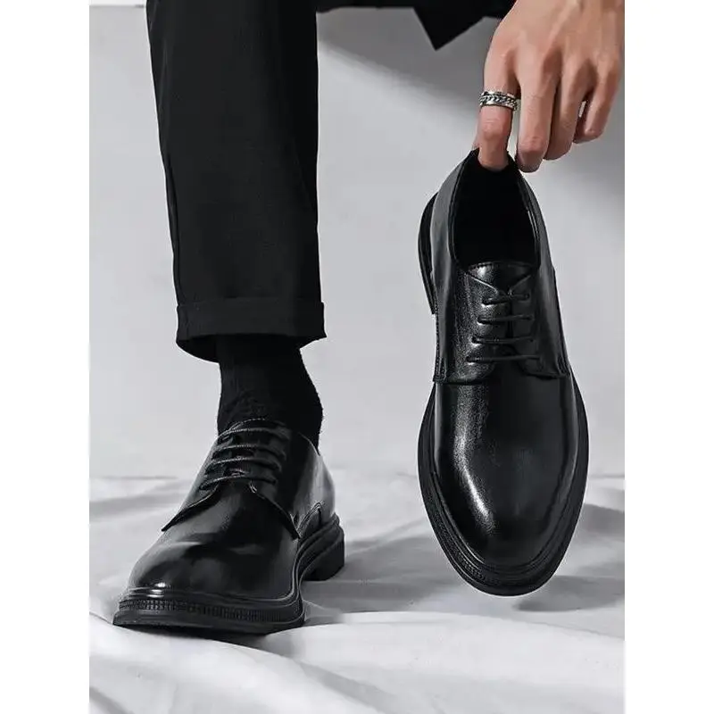 Men's Business Style Solid Color Lace Up Dress Shoes, Formal Shoes for Work Office, Fashionable Shoes for Daily Wear
