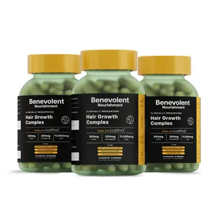 Hair Vitamins with Clinically Studied Lustriva - 3 Pack