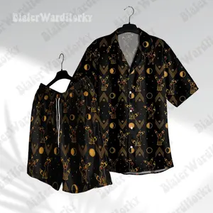 Umbreon Hawaii Shirt & Shorts, Ghost Type Mystic Cat Anime Aloha Set