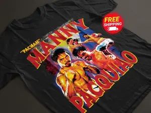 Manny Pacquiao Shirt Boxing Vintage Manny Pacman Pacquiao Graphic Tee 90s Style T-Shirt Unisex Gifts for Him and Her Boxing Fan Gifts