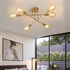 Modern Iron Art Chandelier for Living Room Bedroom Dining Room, Multi-Arm Creative Branch Pendant Light, Nordic Style No Bulb Included, Ceiling Lights