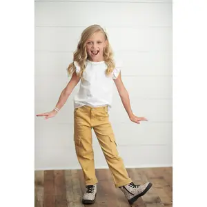 Khaki Denim Cargo Pants