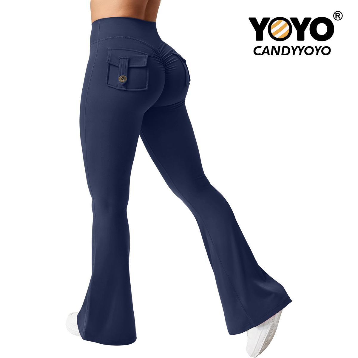 Original design, workwear-style pocket yoga pants for women. Bell-shaped pants that lift the buttocks, provide movement flexibility, and feature breathable, high-elasticity fabric that contours to the body. Womenswear