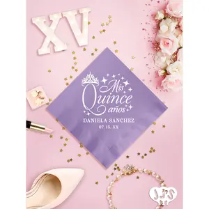 Quinceanera Napkins: Mis Quince Anos Custom Birthday Napkins