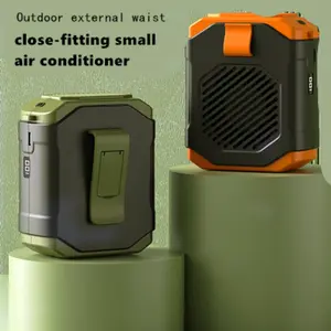 New Outdoor Waist Hanging Fan, Large Capacity Portable USB Rechargeable Leafless Neck Strap Small Fan, Ideal for Outdoor Use