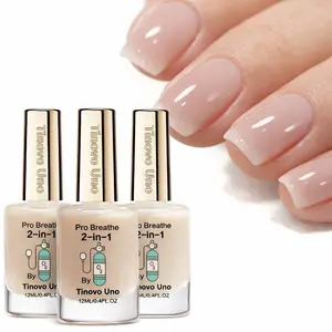 Tinovo Uno 3cps 2-In-1 Nail Strengthener & Care, Manicure, Nail Care Solution, 12ml, Natural Jelly Beige, Quick-Drying Formula for Soft and Brittle Cuticles with Enhanced Shine, Hydrating Nail Lacquer