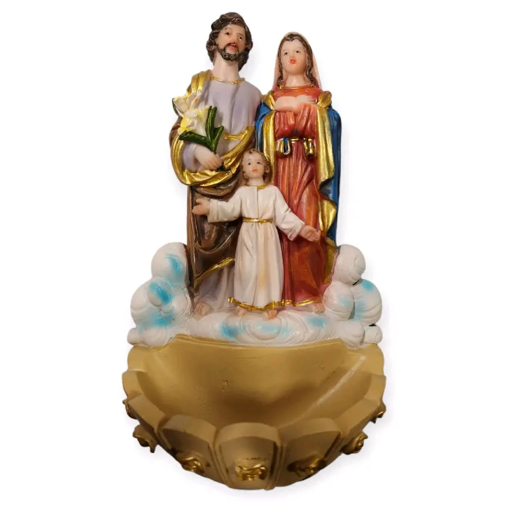 Sagrada Familia 8" Inches Tall For Holy water For Wall Holy Family Estatua Jose Maria y Jesus para agua Bendita Brand New Religious Decor