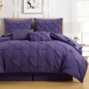 10-Piece Bed in a Bag Pintuck Design Comforter Set - Soft Microfiber Bedding with Sheets, Shams & Decorative Pillow