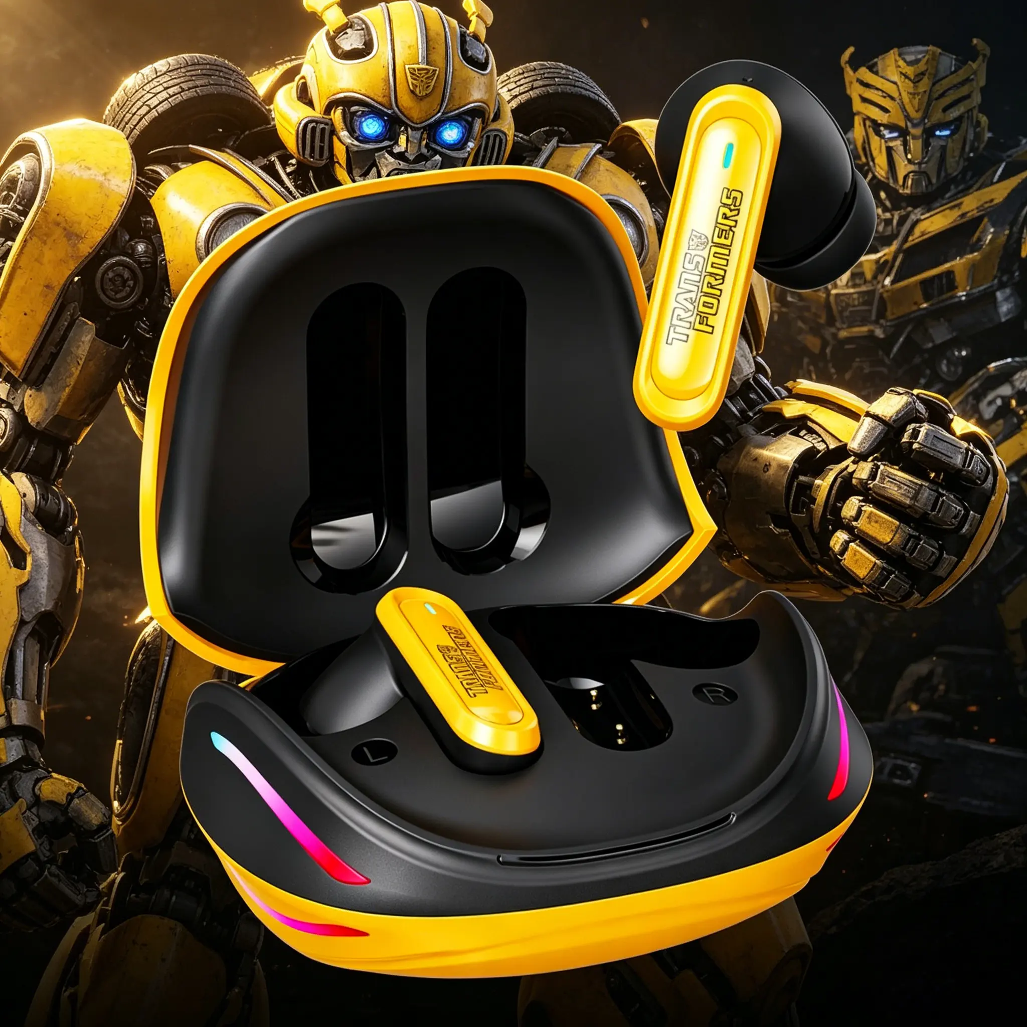 TRANSFORMERS TWS Noise Cancelling In-Ear Headphones - Bluetooth 6.0 Chargeable Wireless Earbuds with ENC, 40ms Low Latency Gaming Headset, Hi-Fi Stereo Deep Bass, 24H Playtime, Fast Charging Case, Sweatproof, Voice Control for iPhone Android earphone