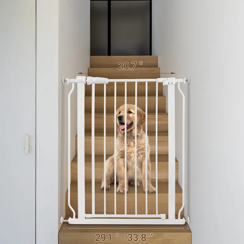 Safety 33" Baby Gate for Doorways & Bottom of Stairs, Pressure Mount Design for Babies, Toddlers & PetsInfant and Pet Safety Gate, Child Barrier for Doorways, Stairs, and Hallways, 29.1-Inch to 33.8-Inch Openings, 30-Inch H.