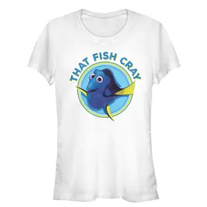 Juniors Womens Finding Dory Cray Fish Circle T-Shirt
