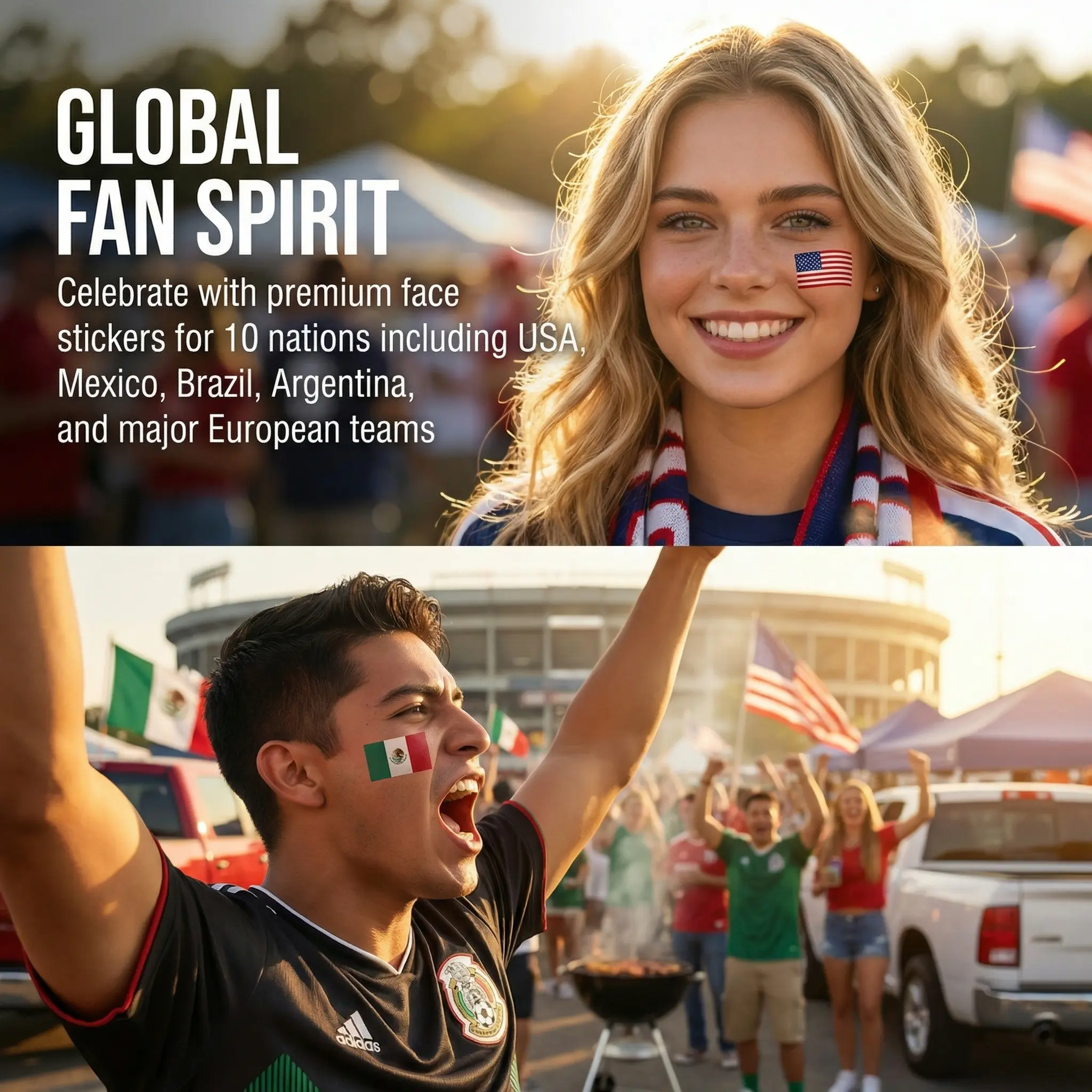 10-Country Flag Temporary Tattoos Bulk Pack (50PCS) - Waterproof, Durable, Hypoallergenic Premier League Sports Fan Accessories, All Skin Types, Long-Lasting for Game Day, Spain, Portugal, France, Germany, US, Netherlands, Adults, Limited Time Sale, 50 Pi