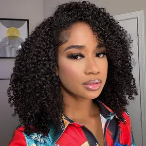 [Half Wig]Gabrielle Hair Human Hair Half Wig For Black Women 180% Density 3 In 1 Half Wig Human Hair 10-36 Inch Spiral Curly Seamless Flip Over Wear And Go Wigs With Drawstring Quick Install Beginners Friendly FallFreshness TikTokShopBlackFriday Boho