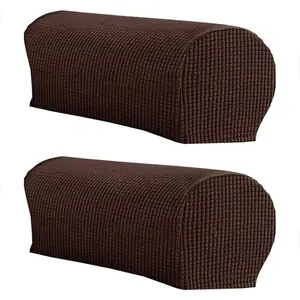 Soft Stretch Plush Armrest Cover, Spandex Armrest Covers for Chairs/Sofas, Couch Arm Cover, Furniture Protector Armchair Slipcovers for Recliner, Set of 2